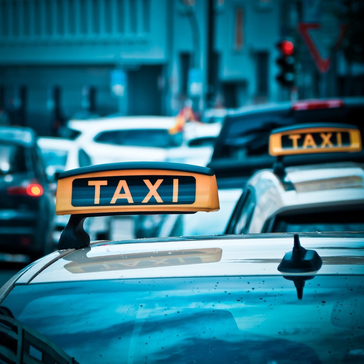 taxi, automobile, road, ride, sign, traffic, taxi stand, yellow, driving a car, transport, people, means of transport, means of rail transport, city, urban, evening atmosphere, taxi, taxi, taxi, taxi, taxi